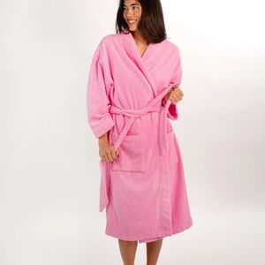 Miski Bold Pink Terry bath robe size s/m